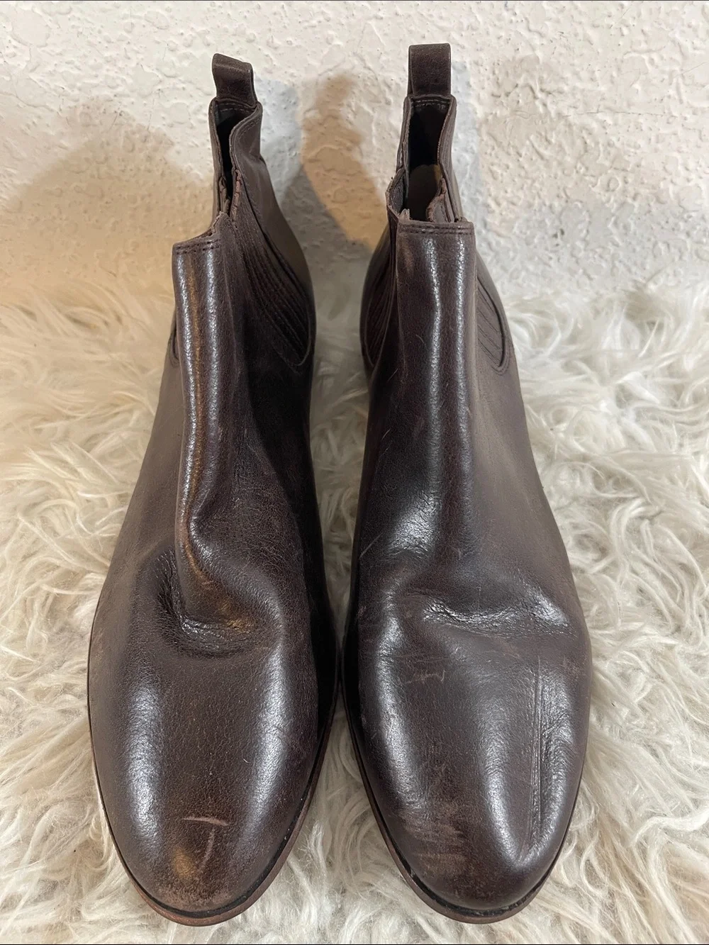 Michael Kors Boots Womens Size 9.5 Brown Leather Chelsea Ankle Booties Slip In